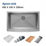 Single Bowl  Farmhouse Kitchen Sink 33x22 Inch , 16 Gauge Curved Apron Front Sink for sale
