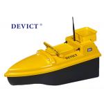 Yellow Rc Boat With Fish Finder , DEVC-103 Remote Control Bait Boat 4 class product for fishing for sale