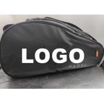 Large Capacity Sports Padel Racket Bag , Black Tennis Racket Bag With Shoe Compartment for sale