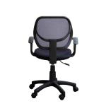 Black Fabric Ergonomic Home Office Computer Chair With Mesh Back / Wheels