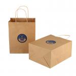 Custom Brown Kraft Paper Grocery Bags Bulk With Logo Printing Twist Handles for sale