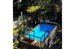 China Luxury Prefab Modern Portable Container Swimming Pool With High Strength Glass Wall supplier