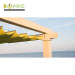 Manually Retractable Sun Shade Sail Slide  Wire Canopy Pergola Kit 85% Uv Protecting