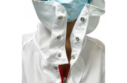 China Dust Free Anti Static Cleanroom Jumpsuit With Hood White Washable supplier