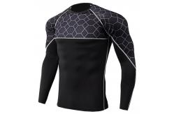 China Long Sleeve Rash Guard Shirt , Loose Fit Rash Guard Refeltive Print Eco Friendly supplier