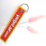 VietJet Air Custom Embroidered Key Tags High Precision Rustproof Zinc Alloy Ring for sale