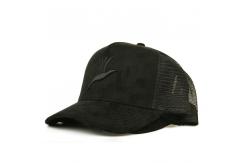 China Black 5 Panel Suede Trucker Hats With Curved Brim Embroidery Logo supplier