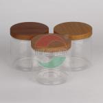 Free Sample Custom Size / Color Plastic Square / Round Clear Pet Jars With Lid For Food for sale