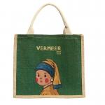 China Custom Printed Jute Tote Bags Laminated Patterned Burlap Handbag manufacturer