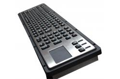 China IP65 Brushed Steel Liquid Proof Ruggedized Keyboard 106 Keys With Touchpad supplier