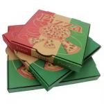 Eco-Friendly Biodegradable Pizza Boxes Gold Foil Printing Handling Custom Fast Food Packaging Disposable Containers Bulk for sale