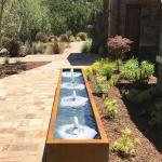 Prerusted Surface Landscape Corten Steel Water Feature 1200mm Garden Ornaments for sale
