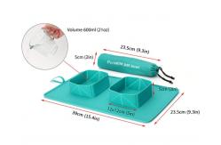 China Double Collapsible Dog Bowls Travel Portable With Silicone Mat supplier