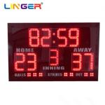 Red Color LED Baseball Scoreboard Included Free Logo Printing for sale