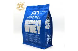China Customized Plastic Flat Bottom Pouch with Zipper Protein powder packaging bag supplier