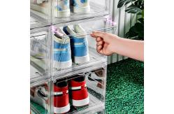 China Clear Transparent Stackable Shoe Box With Custom Logo supplier