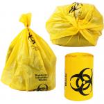 HDPE Material Plastic Printed Yellow Biohazard Healthcare Liners for sale