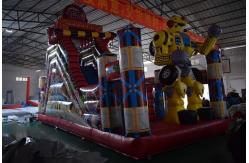 China Waterproof Inflatable Fun City , Blow Up Robot World Bouncy Jumping Castles supplier