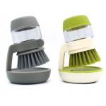 Disassembled Kitchen Soap Dispensing Palm Brush With Drip Tray for sale