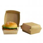 Customized Cowhide Cardboard Box Hamburger Box Accepting Custom Orders for Logo Design and Food Grade Material Packaging for sale