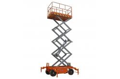 China Outdoor 11m Scissor Lift Manual Towable Mobile Hydraulic Lift supplier