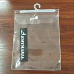 Customized Size PVC Clear Packaging Bags With Adhesive Tape OEM / ODM With Hook for sale