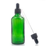 100ml Green Round Oil Dropper Glass Bottle Screen Printing Hot Stamping