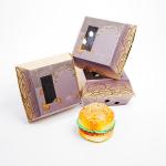 Wholesale customized printing logo eco-friendly biodegradable food grade oil resistant packaging hamburger box for sale