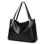 Soft Leather Shoulder Handbags , Leather Black Handbags With Long Shoulder Straps for sale