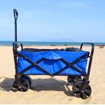 Folding Camping Cart Wide PP Wheels Large Capacity Collapsible Beach Wagon Cart for sale