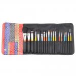 18 Piece Makeup Brush Set With Color Wooden Handle And Cosmetic Bag for sale