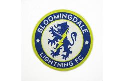 China Custom Laser Cut Vinyl Stickers Labels Custom Woven Patches Football Iron On Patch supplier