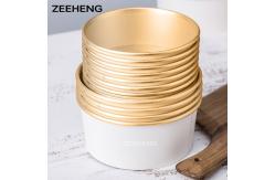 China Disposable Gold Foil Paper Bowl Custom Printing Container Paper Salad Bowl With Lid supplier