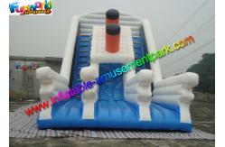 China Excellent Titanic White / Blue Inflatable Slip And Slide Party Use EN14960 supplier