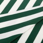 Elastic Lycra Striped Cotton Fabric Twill Green And White Stretch Material