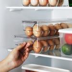 Refrigerator organizer keeping egg container plastic egg storage container