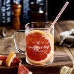 Handmade Clear 500ml Glass Cup , Nordic Style Glass Reusable Coffee Cup