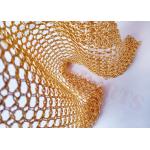 12mm Stainless Steel Ring Mesh Curtain Gold Color Hotel Decoration for sale